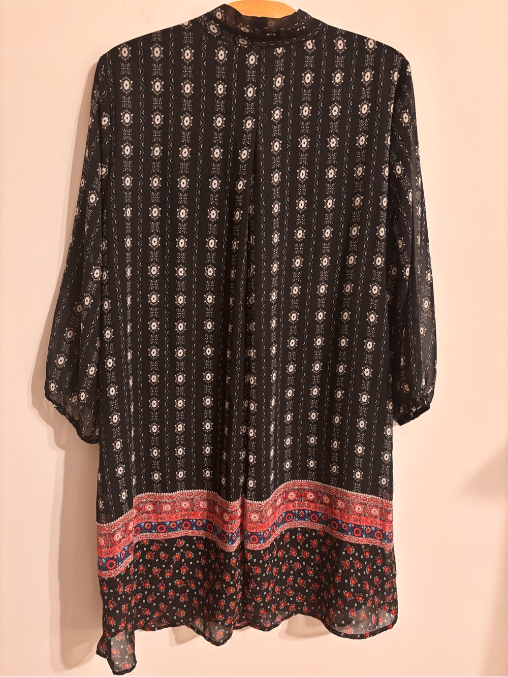 Lily Rose NWT Bohemian Chiffon tie front Peasant Dress - Picture 2 of 11